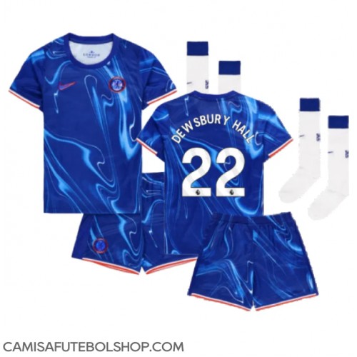 Camisa de time de futebol Chelsea Kiernan Dewsbury-Hall #22 Replicas 1º Equipamento Infantil 2024-25 Manga Curta (+ Calças curtas)